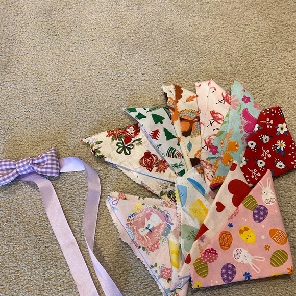 Small dog bandana & bow set - Picture 2 of 4